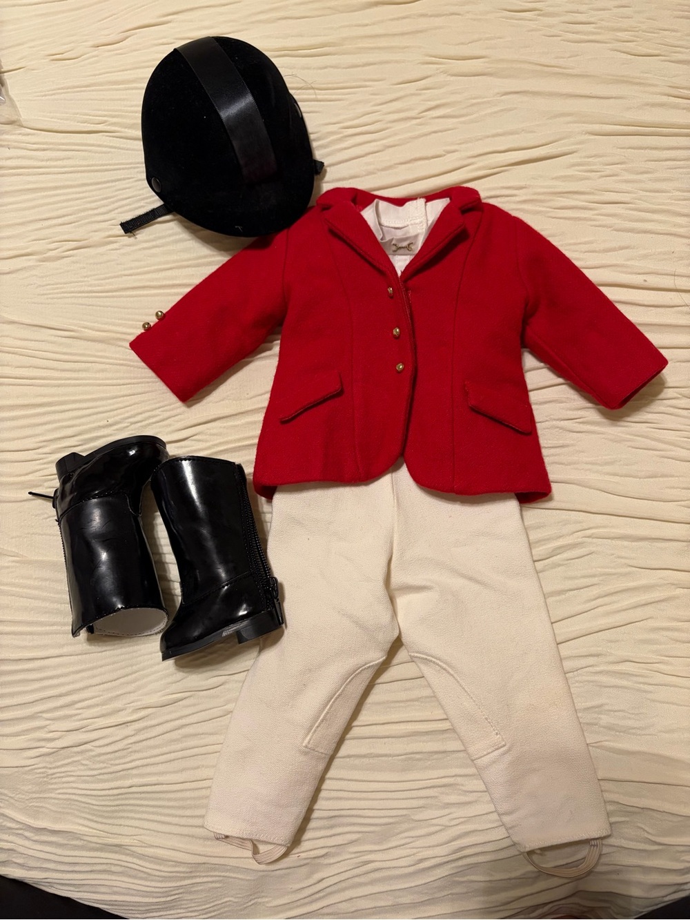 American Girl Retired Equestrian Riding Outfit Jacket Boots Helmet